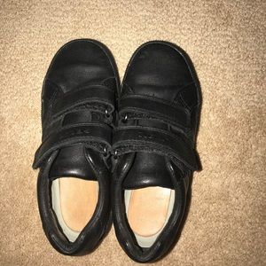 Geox Black leather boys sneakers